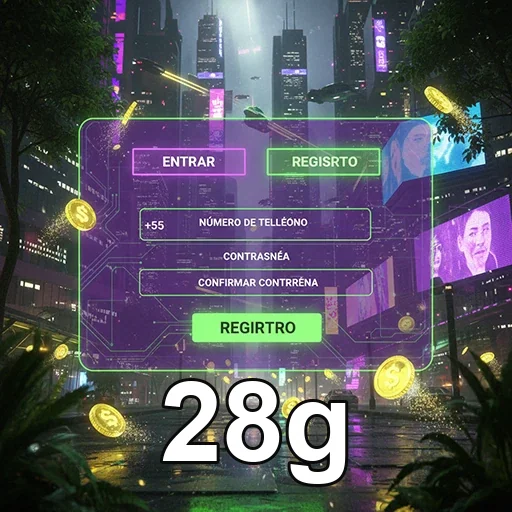 App 28g com promoções e regras em glassmorphism