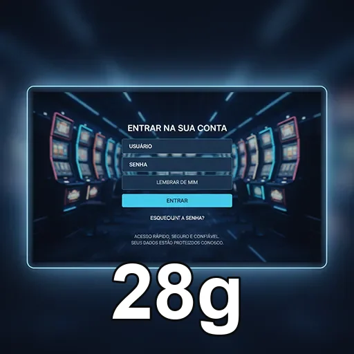 Tela de login com escudo em proteção da conta 28g